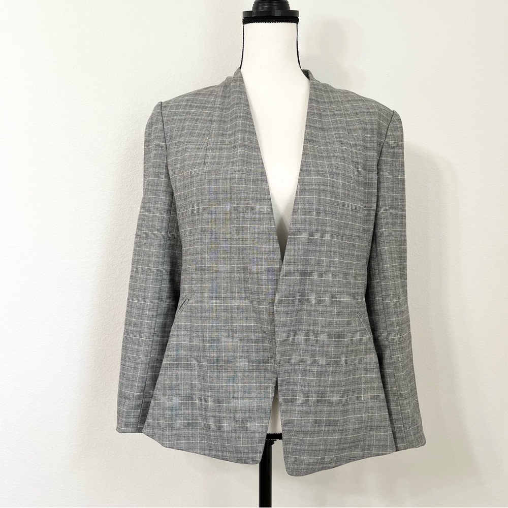 Banana Republic Factory Gray Plaid Blazer Jacket in Size 10